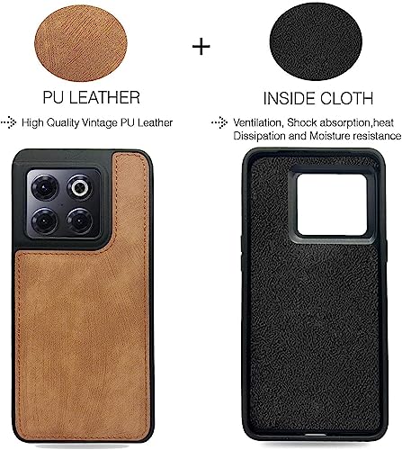 Image of A rtistque Premium Pu Leather Back Cover Case for Oneplus 10T 5G | Drop Protection | Raised Camera Edges - Brown