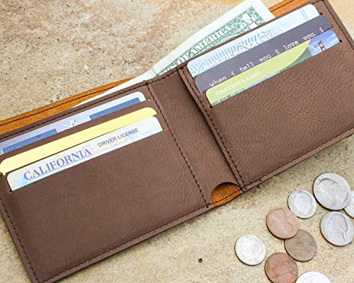 Alterd Industries Wallet Personalized - Custom Engraved Bifold Leather Wallets Minimalist for Men Monogrammed Initals Monogram Gifts for Him (Wallet Only, Interlocking Monogram, Brown)3