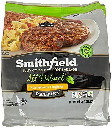 Smithfield, Hometown Original Fully Cooked Pork Sausage 8 Patties, 24 oz (frozen)