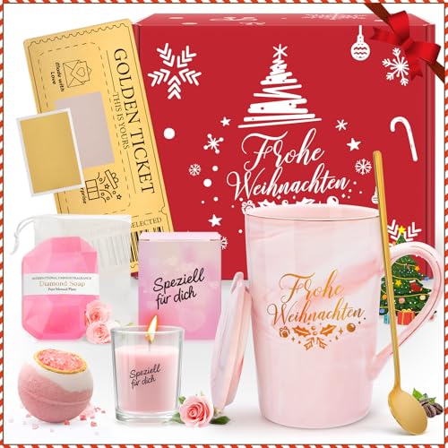 XVB Weihnachtsgeschenke für frauen, Geschenke für Weihnachten, Frauen, Mama, Personalisierte Dankeschön Beste Freundin Geschenkset Geburtstag, Kaffeetassen & Becher Geschenkset