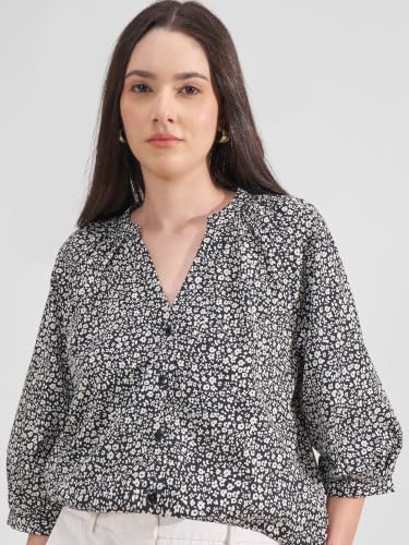 Image of Tokyo Talkies Women Tops for Woman|Women Oversized Fit Crop Top Shirt|Comfortable Premium Korean Button Down | Workwear Top for Office & Casual Outfit
