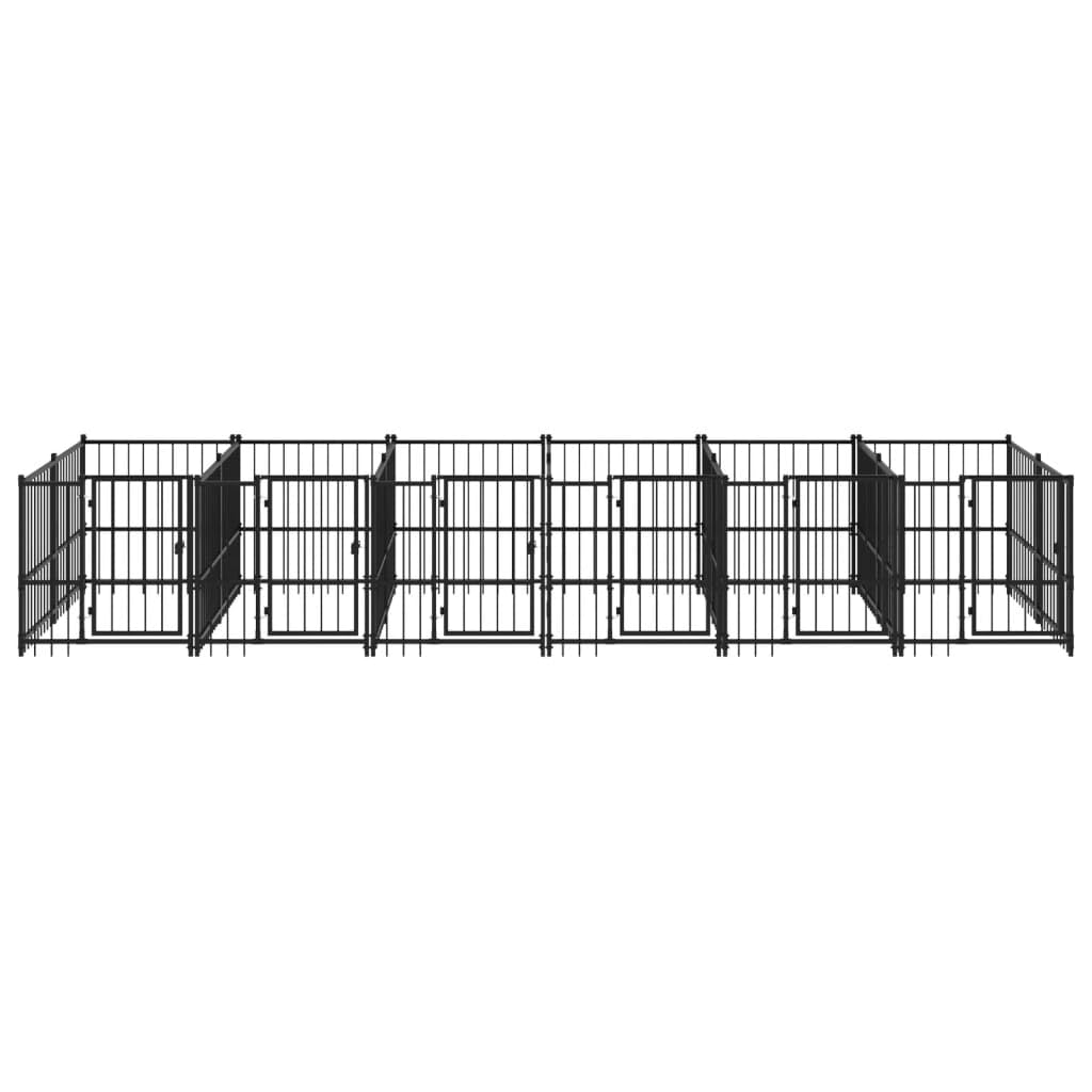 Perrera para perros de acero con recubrimiento de polvo, 11,26 m², con puertas giratorias, protección y seguridad para perros, cachorros, estables, resistentes a la intemperie, para jardín