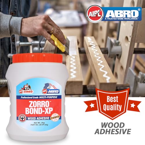 Image of ABRO ZORRO BOND-XP Wood Adhesive Professional Grade Multi-Purpose Water-Resistant Heavy-Duty Glue with Extreme High Bond Strength for Woodwork Furniture Home Office (2Kg)