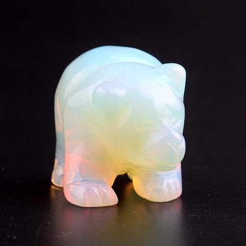 Miniatura 5 de Cuentas de oso de ópalo opalita natural de 1.5 pulgadas, estatua tallada en piedra, curación de chakras, manualidades de reiki (opalita)