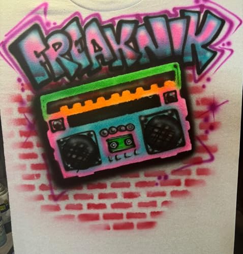 Airbrush Boombox Brick Wall Custom Personalized Name - T Shirt Hoodie Sweatshirt3