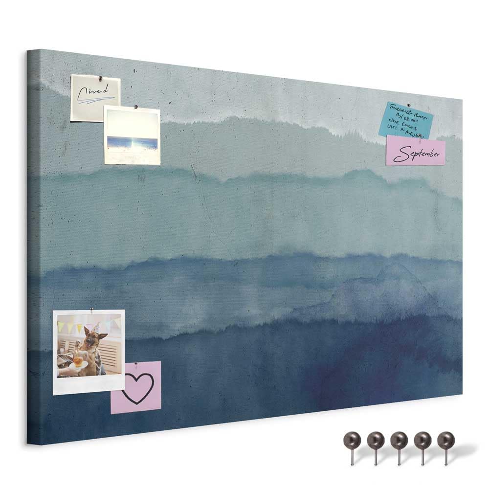 murando - Pannello di Fibra con Puntine - Minimalista 90x60 cm1 Pezzo - Bacheca & Quadro su tela in un uno - Decorativo per Parete - Lavagna per le Note Ufficio - Turchese f-A-0914-v-a