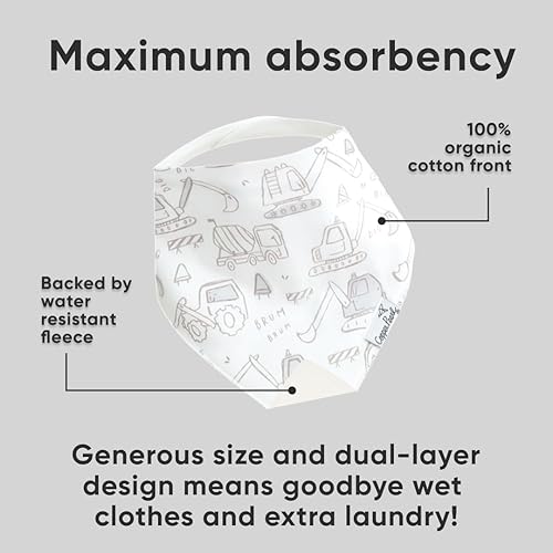 Miniatura 87 de Copper Pearl Paquete de 4 baberos de algodón suave para babeo y dentición, baberos absorbentes para bebés niñas y niños, ajustables para adaptarse a