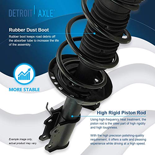 Image of Detroit Axle - 4pc Front Struts Control Arms for Buick 2012 2013 2014 2015 2016 2017 Verano, Struts with Coil Spring & Spring Seat Lower Control Arms w /Ball joint Replacement Suspension Struts Shocks