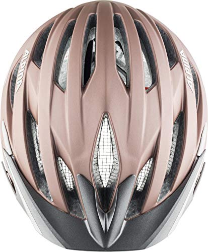 Foto von ALPINA HAGA - Stoßabsorbierender, Sicherer & Optimal Anpassbarer Urban Fahrradhelm Mit Integriertem LED-Licht Für Erwachsene, Rose matt, M (55-59 cm)
