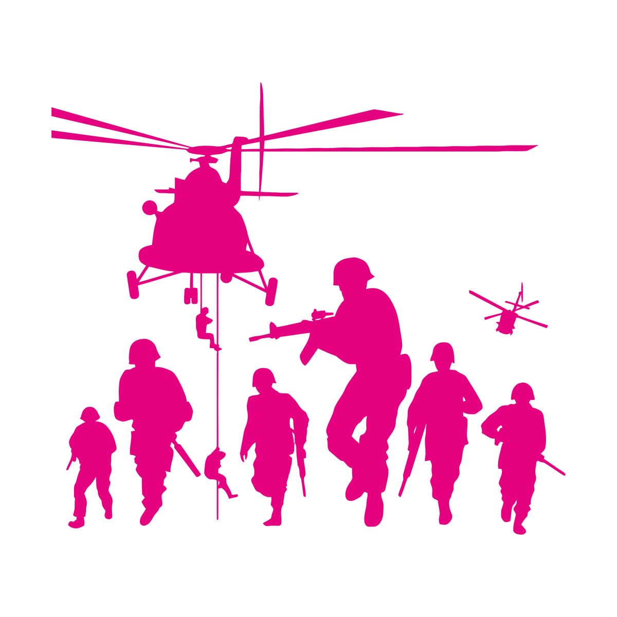 Soldiers Patriot War Warrior Helicopter Fine Carving Stickers 54x62.3cm Do not Damage the wall Surface Large Rosered