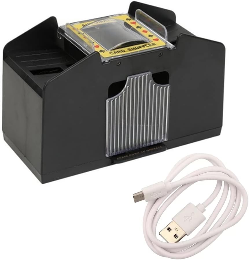 Automatic Card Dealer,Electric Shuffler, USB Powered, Battery Powered, 2 Sets, Automatic Shuffling Machine, A Home, Party, Club (M)