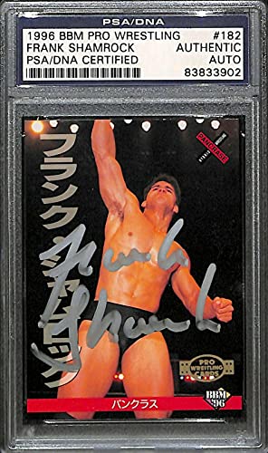 Frank Shamrock Signed 1996 BBM Pancrase Pro Wrestling Card 182 PSA/DNA UFC Auto - Autographed UFC Cards