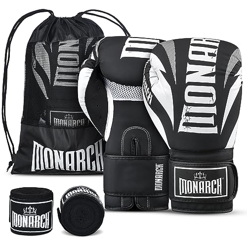 Boxing Gloves Men Women with Hand Wraps for Boxing, Muay Thai, Kickboxing, Punching Bag Workout traing and Sparing Gear Complete Boxing Kit, Size 8-16 OZ