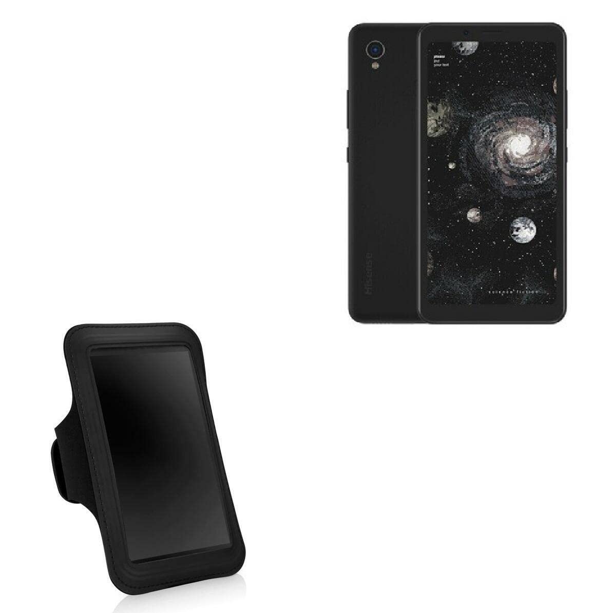 BoxWave Case Compatible with HiSense A5C - Sports Armband, Adjustable Armband for Workout and Running for HiSense A5C - Jet Black