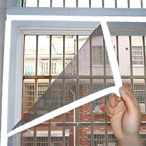 Image of DM DASII Pre-Stitched Window Mosquito Net Self-Adhesive Velcro, Washable & Reusable Mesh, Durable Insect & Bug Protection for Windows & Doors (3ft x 4ft, White)