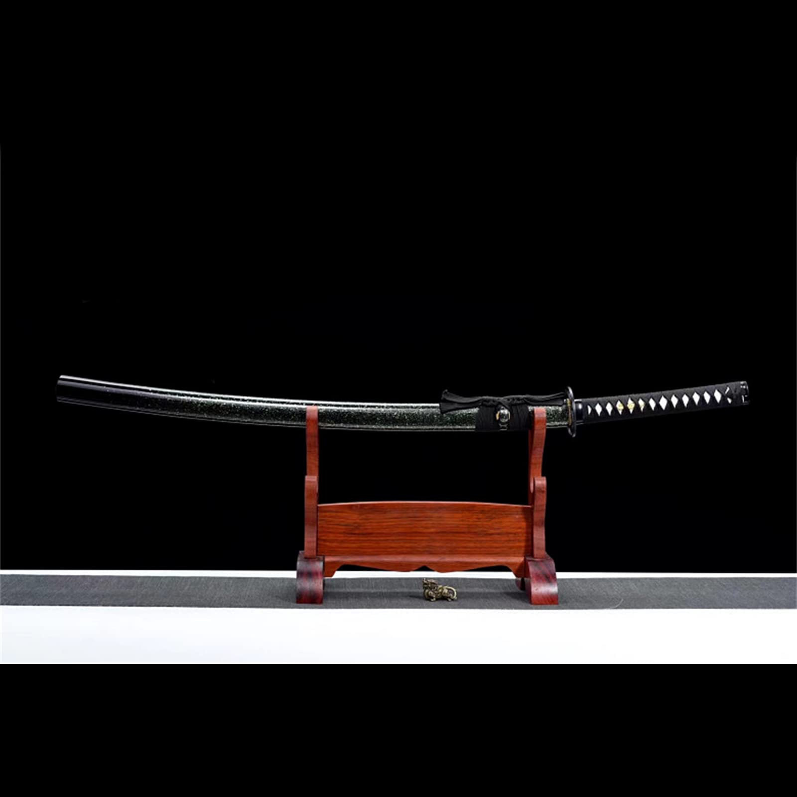 Bokken Fait à la Main de 103 cm,épée de samouraï Japonais,Fourreau de Peinture en aérosol en Bois Massif,Lame en Bambou Naturel,Katana en Bois pour Kendo,Iaido,Affichage,Cosplay,Cadeaux
