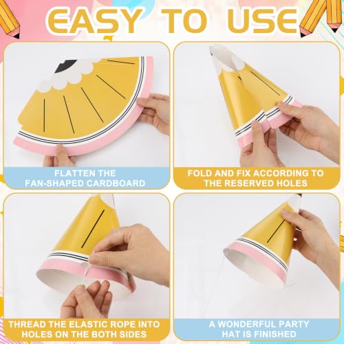 ReliThick 36 Pcs Back to School Cone Hats, Birthday Party Crowns for Kids by ReliThick - Used condition - Image 4