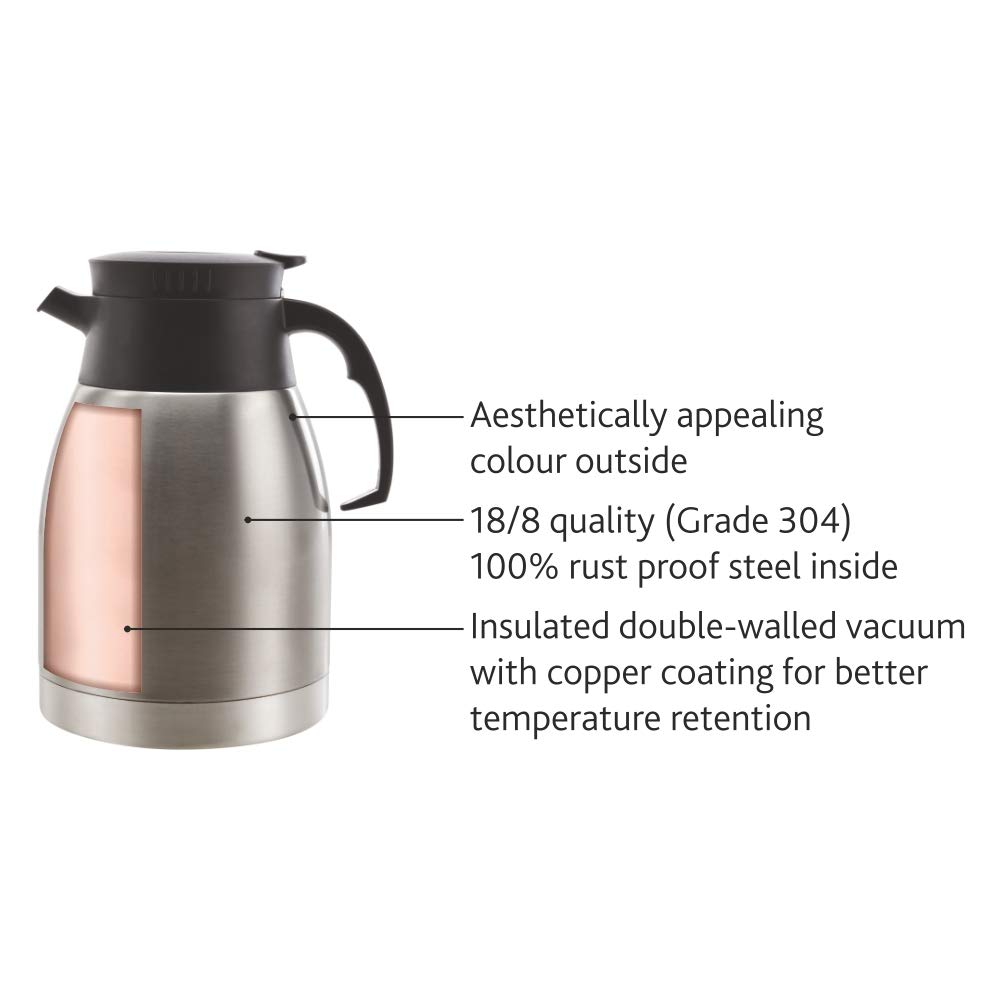 Borosil Stainless Steel Vacuum Teapot - 1.5L -2