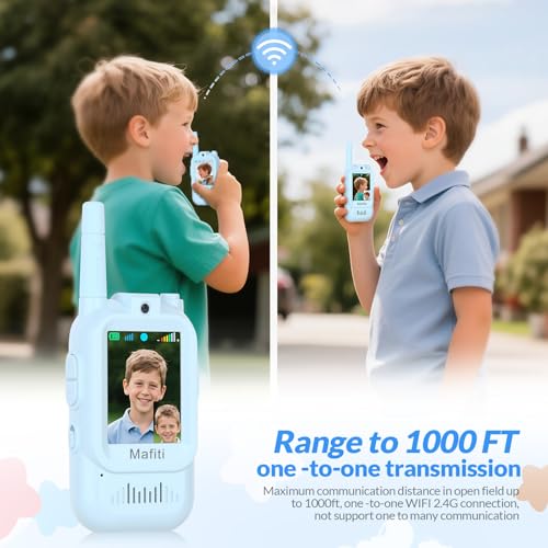 Kinder Walkie Talkies mit Video Funktion 2pcs - Visuelle Walkie Talkies mit 2 Zoll IPS Bildschirm, Video Walkie Talkie Kinder Walky Talky Aufladbar für 3-12 Jahren Junge für Indoor & Outdoor