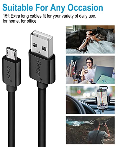 Deego MICRO5M Micro Usb Cable,15Ft Extra Long Ps4 Controller Charger Cable,Enduring Android Charging Cord thumb #5