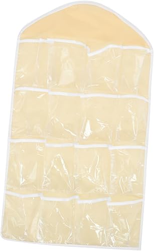 UPKOCH Organizador de bolsa de almacenamiento colgante para puerta, organizador de bolsillo de pared beige para ropa interior, calcetines, joyas,