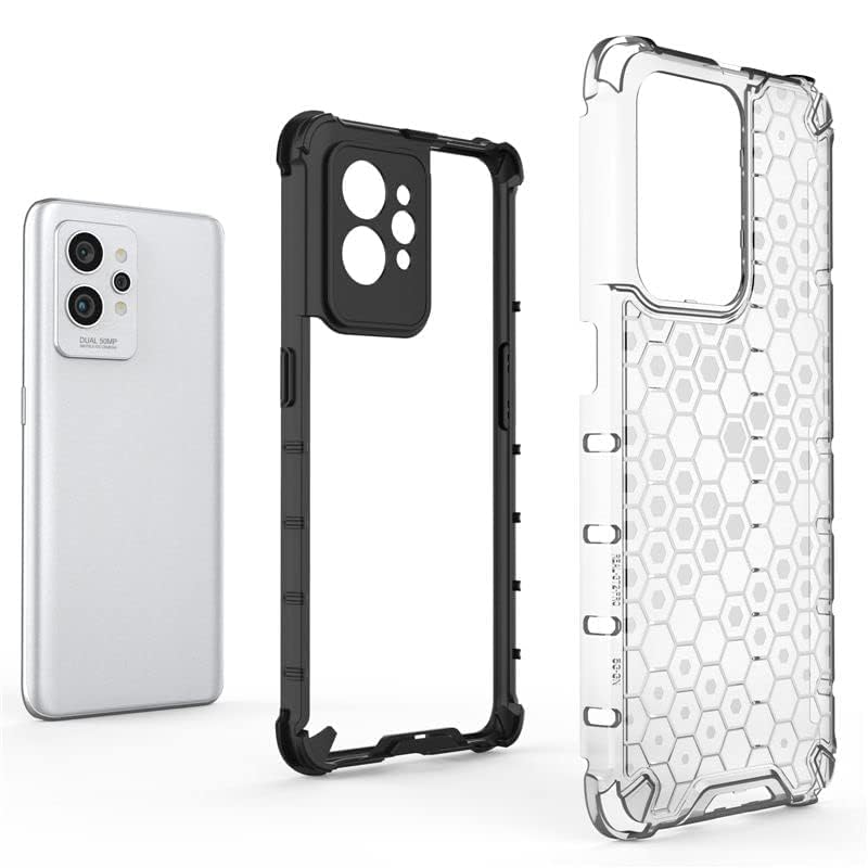 Image of Lustree TPU Honey Comb Armor Shock Proof Back Cover for for Realme GT2 Pro (Transparent)
