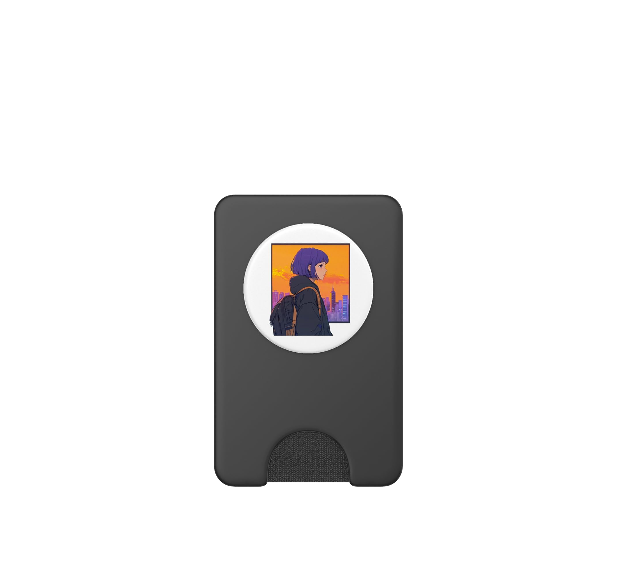 Neon City Girl - Urban Sunset Design PopSockets PopWallet für MagSafe
