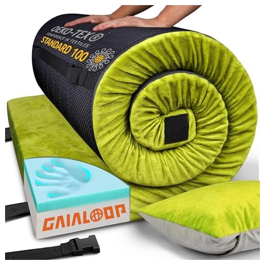 Gaialoop Thick Memory Foam Camping Mattress Sleeping Pad [Car/Tent/Cot] 3 Inch Portable Floor Play Mat Roll Up Mattress for Guests Kids Adults Sleepover Travel [Cot: 72 * 24 * 3" 2023 Upgraded]