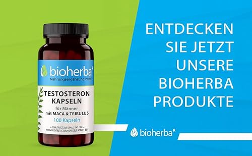Maca-Tribulus Komplex – 100 Kapseln von BIOHERBA | Mit Zink zur Unterstützung von Testosteron & Fruchtbarkeit – plus Citrullin & Ginsengextrakt