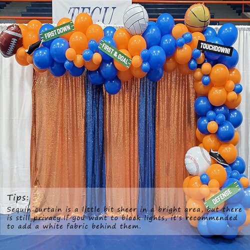 HMQIANG Orange Sequin Backdrop 2FTx8FT 4 Panel Glitter Sequin Backdrop Sparkle Photo Background for Birthday Party Decoration