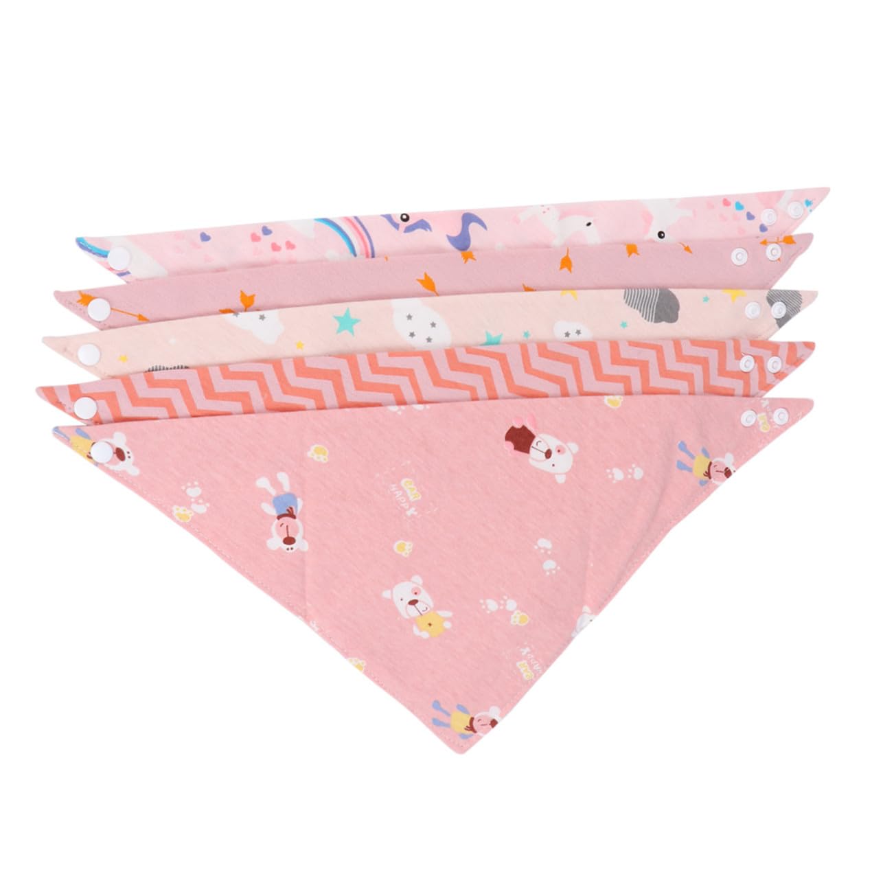 ibasenice 15piezas Baberos Triangulares Infantiles De Toallas De Saliva Para Bebés Baberos Absorbentes Para Alimentación y Uso Diario Patrón Rosa