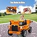 Ride on Toys for Kids 4-8,Ride On Dump Truck, Ride On Car with Remote Control,12V 4WD Kids Electric Car,Ride On Toys with Electric Dump Bed and Shovel,Two Speeds,Bluetooth,Music