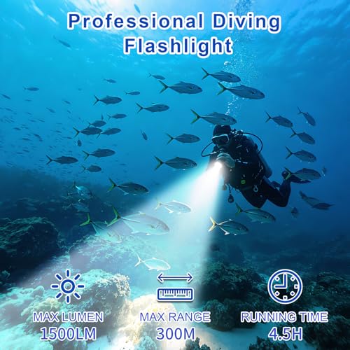 Luz de buceo para esnórquel y exploración nocturna con linterna recargable WINDFIRE 2