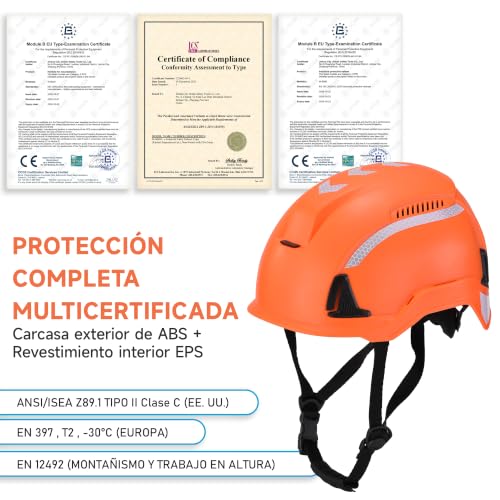 Casco de seguridad para construcción SAFEYEAR tipo 2 con correa y ventilación regulable 2