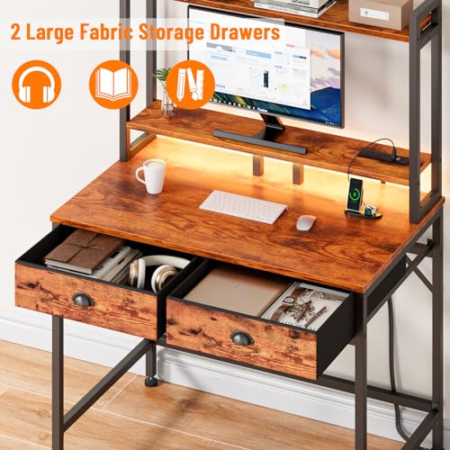 image for Furologee Small Computer Desk with Drawers, 36 Inch Home Office Desks 