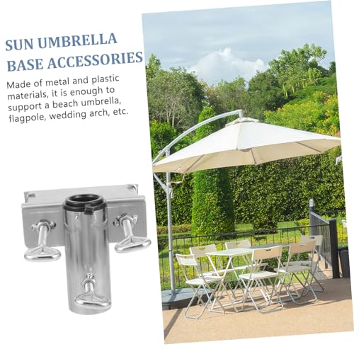 Soporte de sombrilla para balcón y terraza con abrazadera metálica estable 4