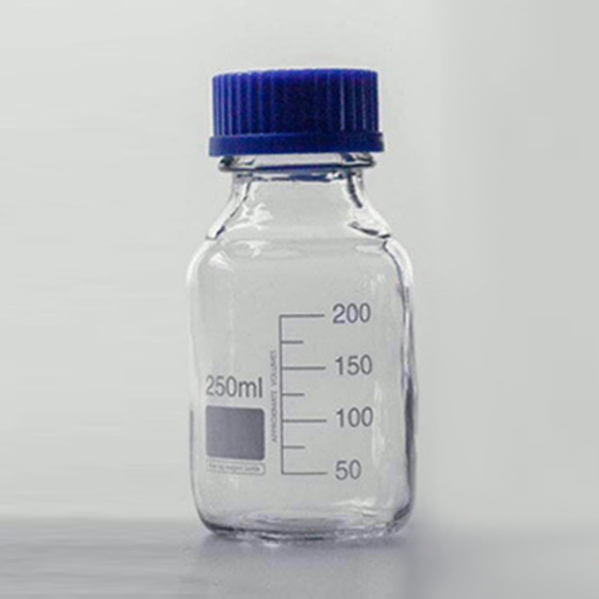 Bottiglie da 250 Ml per Reagenti in Vetro Trasparente Tappo a Vite, Flaconi Campione Graduati per Laboratorio, Contenitori per Stoccaggio Liquidi Bocca Larga, Set da 2 Pezzi
