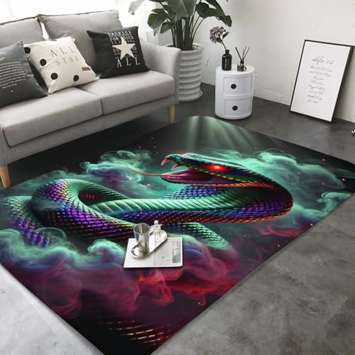 Alfombra de interior, adecuada para cocina, salón, dormitorio, alfombra con estampado de serpiente, habitación de los niños, alfombra para niños, 120 x 160 cm (color 3, 160 x 230)