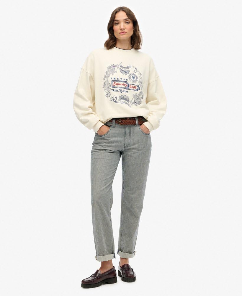 Superdry Damska bluza Tokyo Narrative Oversized Wollweiß 38
