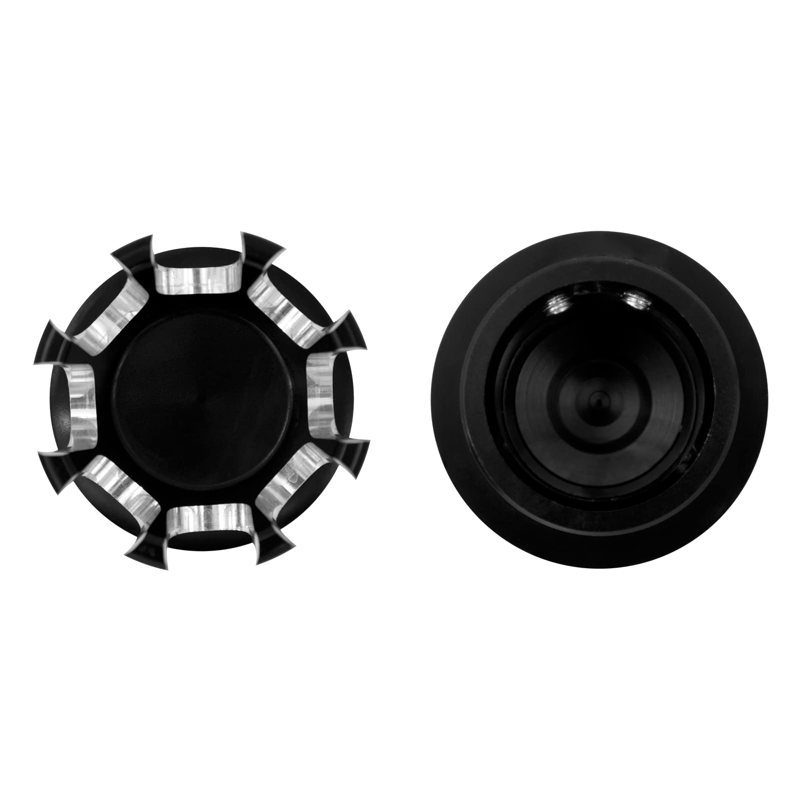 HDBUBALUS Vorderachsenmutter-Abdeckkappen Für Harley - Schwarz/Weiß, CNC Aluminium