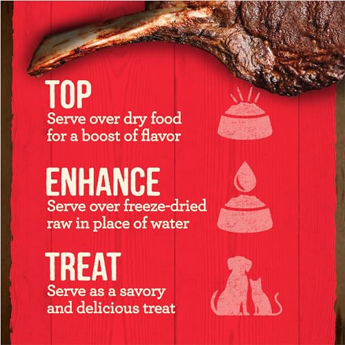 Image of Merrick Grain Free Beef Bone Broth Dog and Cat Food Topper, Premium Grain-Free Complement, 16 oz. Pouch