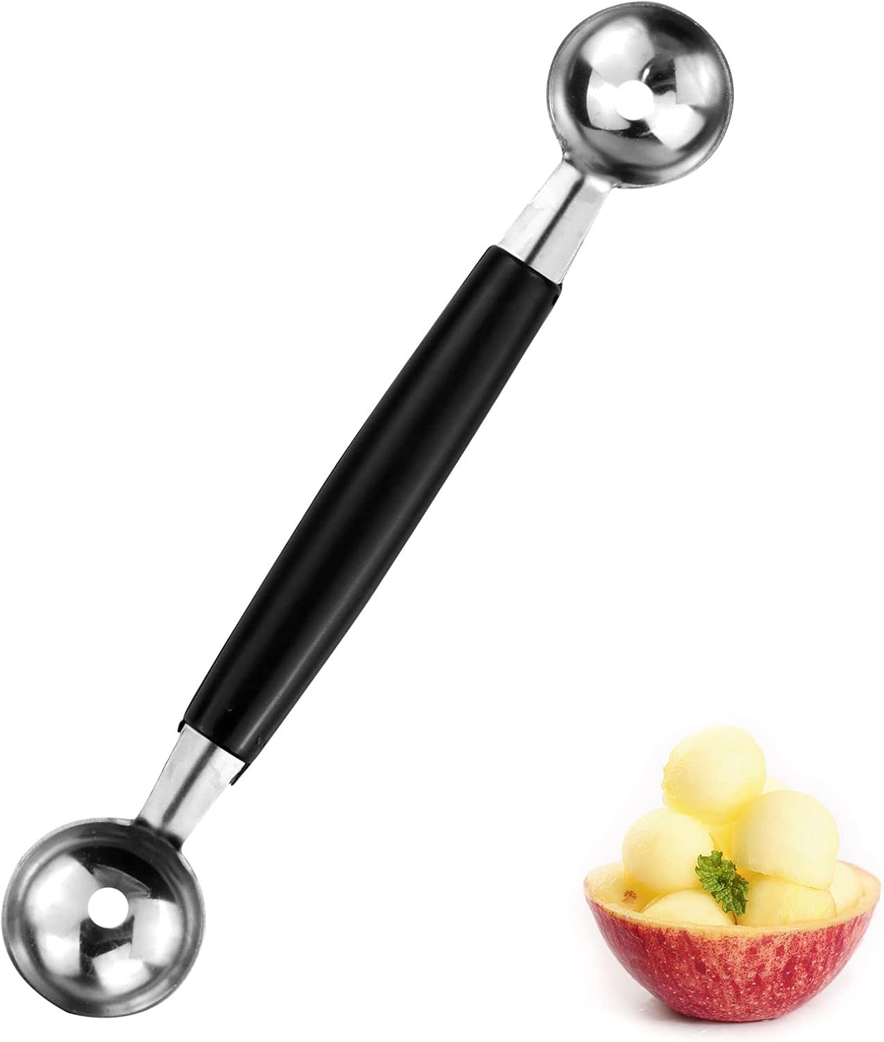 Double Sided Melon Baller, Round Melon Balls Fruit Baller Scoop Melon
