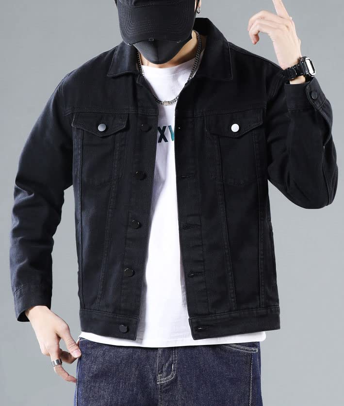 Image of Idopy Men`s Casual Cowboy Rugged Jean Denim Biker Trucker Jacket