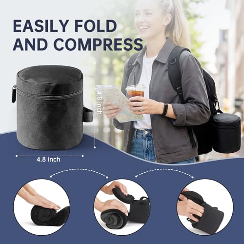 Image of Neck Pillow Travel Pillow - 100% Pure Memory Foam Airplane Pillow with Adjustable Clasp & Removable Cover, Portable Travel Essentials for Long Flights, Car & Office (Black, with Eye Mask)