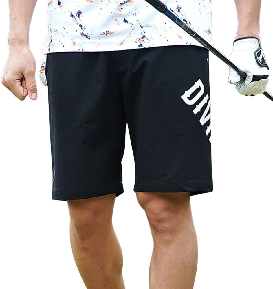 Amazon | [DIVINER GOLF] ハーフパンツ メンズ ゴルフ サイドロゴ