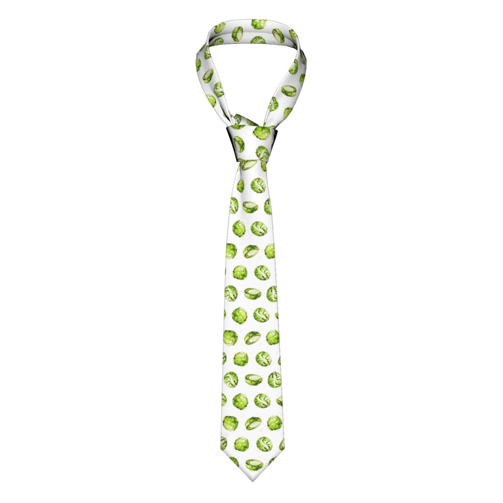fifbird Men's Necktie Brussel Sprouts Polyester Novelty Skinny For Wedding Party Groom Groomsmen Tie