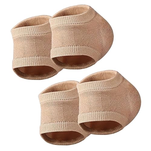 Beatifufu 2 Pairs Gel Socks Heel Protectors for Foot and Cracked Heel Relief Breathable Toeless Compression Socks