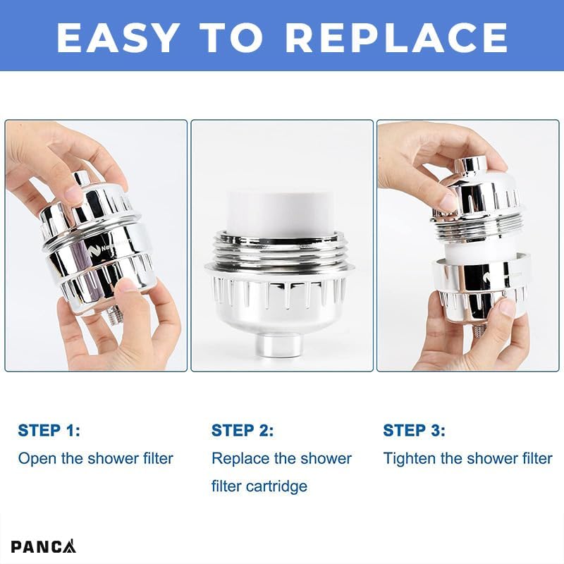 Image of PANCA Replacement Cartridge for Shower and Tap Filter for Hard Water | Borewell & Tanker Water Filter Cartridge | Hard Water Softener for Bathroom Faucet, Shower Head & Tap Purifier