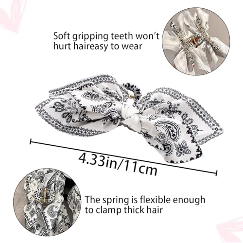 Addlotlot 270 2 Pcs Bandana Hair Claw Clip & 2 Pcs Bandana Hair Ties Boho Hair Claw Clips Boho Bow Knot Bandana Fabric Hair Clips Paisley Hair Clip Large Jaw Clips Non-Slip Styling Hair Accessories thumb #1