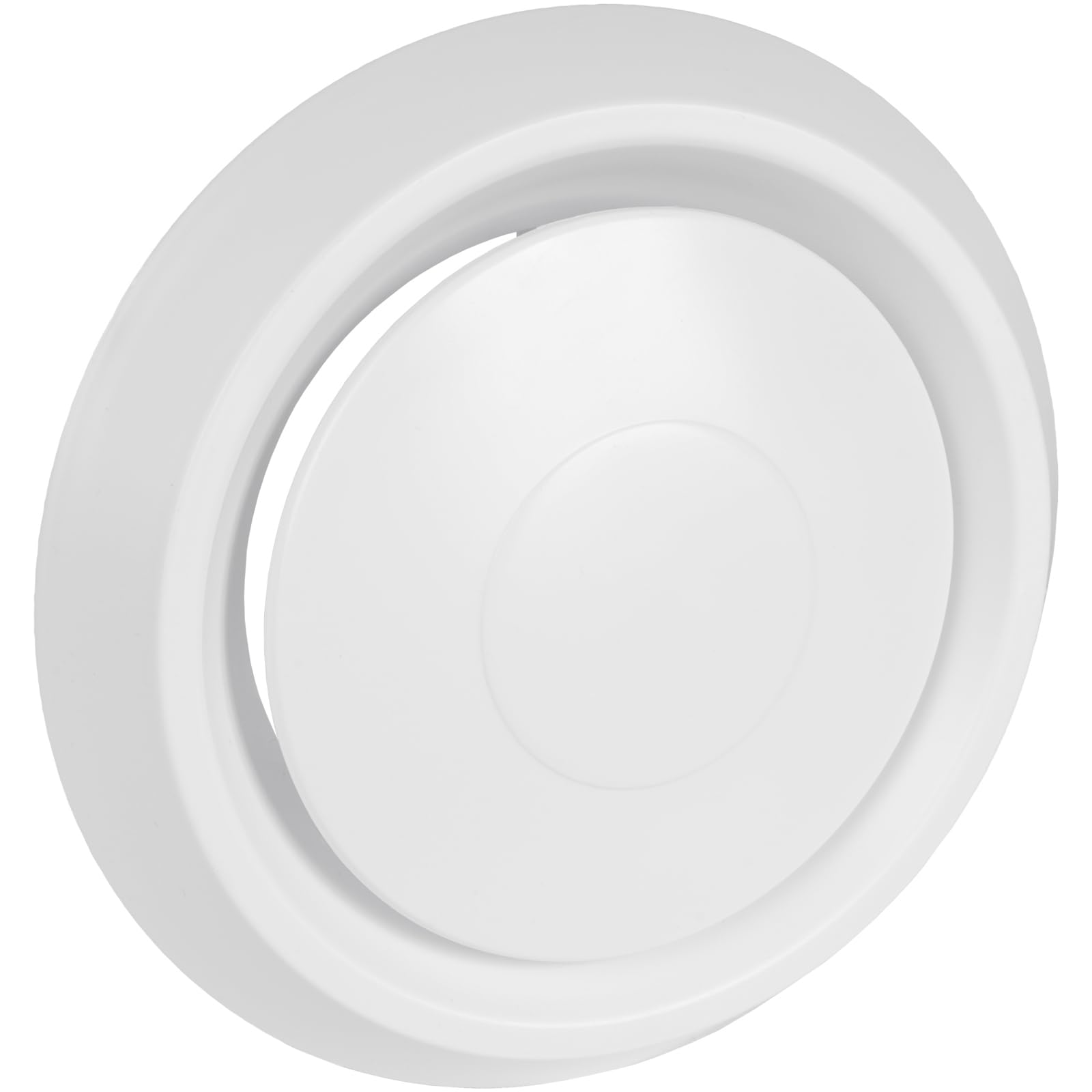 Vent Systems 6" Inch White Plastic Universal Adjustable Diffuser - Round Vent Cover for Wall, Ceiling Duct - Inline Register Air Vent Deflector - Heat